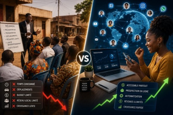 MLM Traditionnel vs MLM Digital : pourquoi le digital change tout (et comment en profiter)